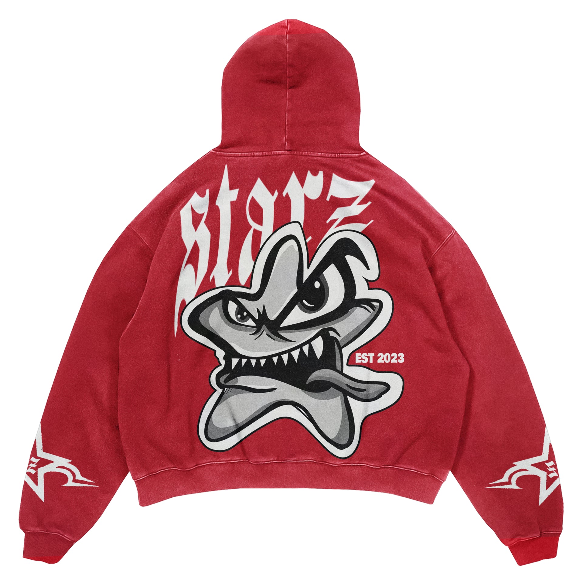 “Essential” Red Washed Hoodie