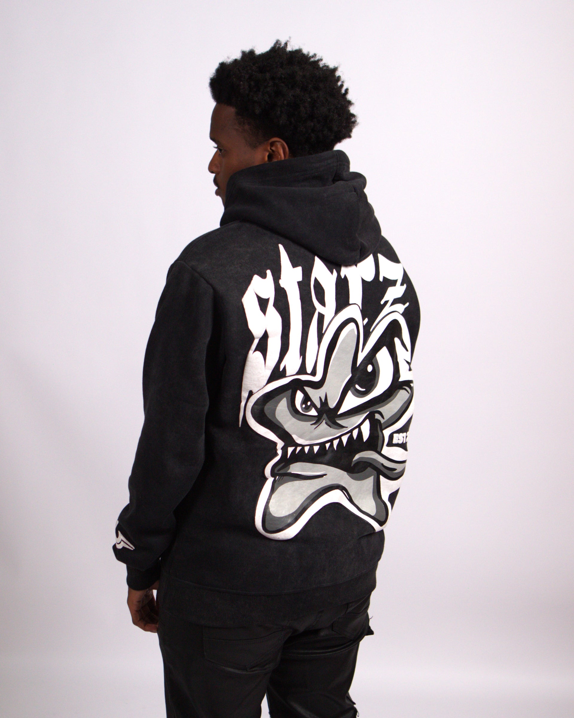 “Essential” Black Washed Hoodie