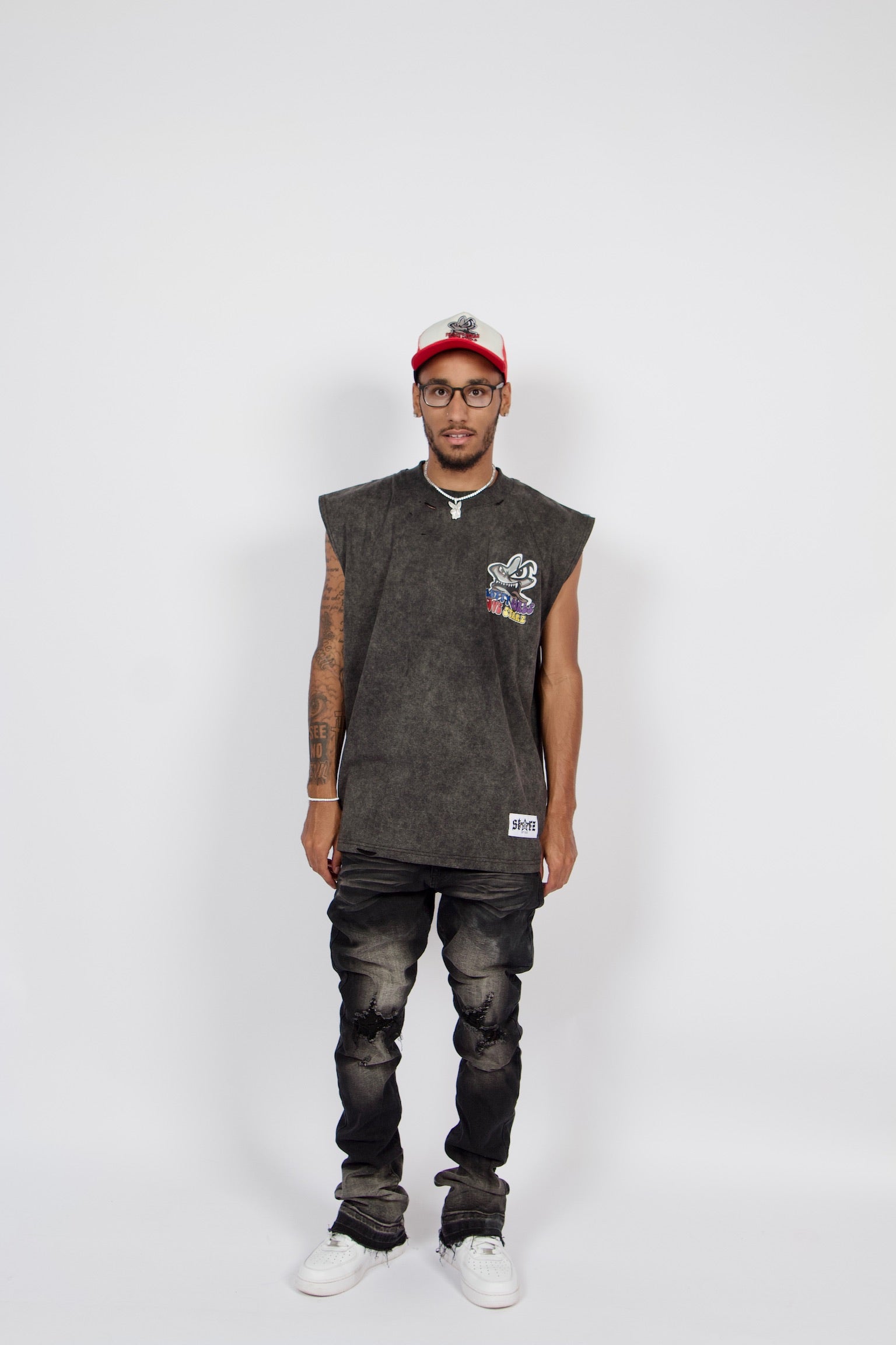 Dark Grey “What The” Cut-Off